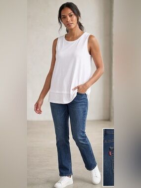 Levis 515 Nouveau Boot Cut Stretch Jeans Womens 10 MIS M Blue Low Rise Denim